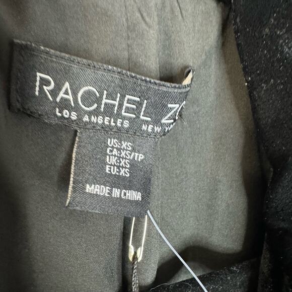 Rachel Zoe Black Velvet Double Breasted Military Jacket Gold Button Women's XS - Picture 11 of 12